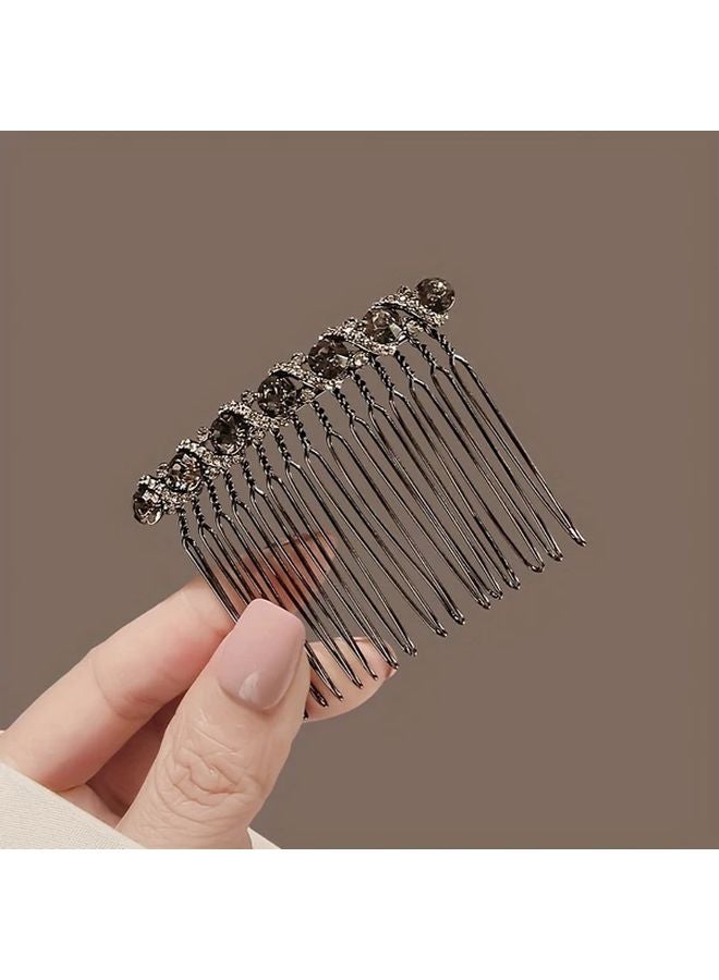 مشط شعر أنيق للنساء مرصع بحجر الراين بتصميم 8 نقاط لامع مع تثبيت آمن - Image 5